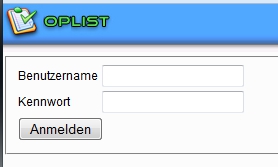 Anmeldung an OPList