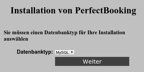 Auswahl Datenbanktyp