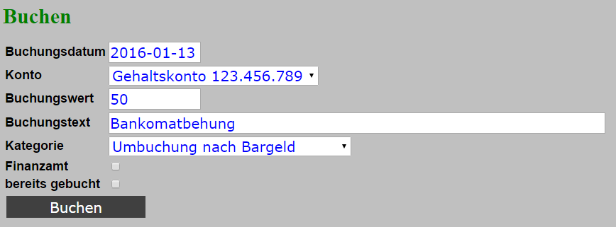 Zukunftsbuchung