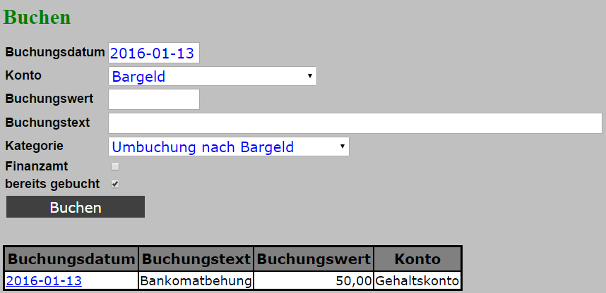 nicht gebuchte aber bereits vorbereitete Buchungen