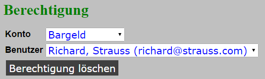 Benutzerrechte für Konto ändern