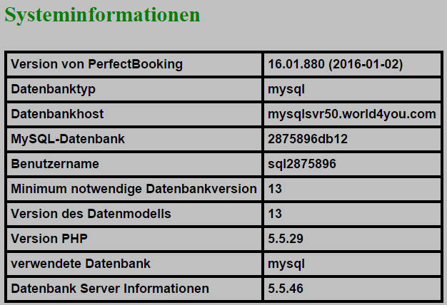 Systeminformationen