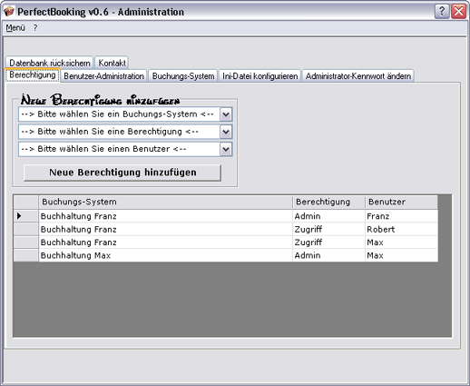 Verwaltung von Berechtigungen