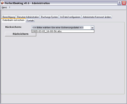 Restore der Datenbank