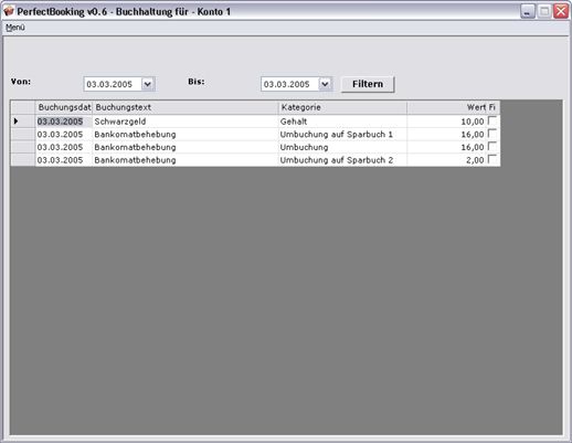 einzelne Konten ausdrucken